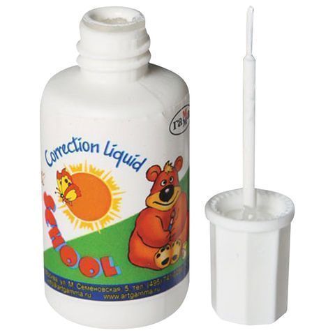 Корректирующая жидкость штрих 20мл с кисточкой Школьник ГАММА 1/10/70
