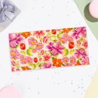 Конверт для денег 16,5х8см Универсальный цветы 10/10 