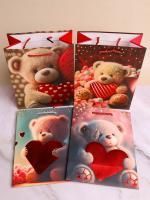 Пакет подарочный бумажный (23х18х10) Мишки с сердцем микс 1/12