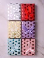 Подарочная коробка Прямоугольник 7х9х2,8см Горошек микс 1/12