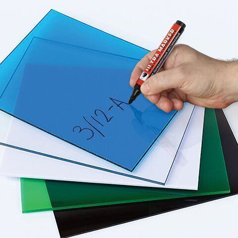 Маркер перманентный НАБОР 4шт круг 3,5мм (чер,син,крас,зел) BRAUBERG ULTRA MARKER 1/24/144 (Клиент)