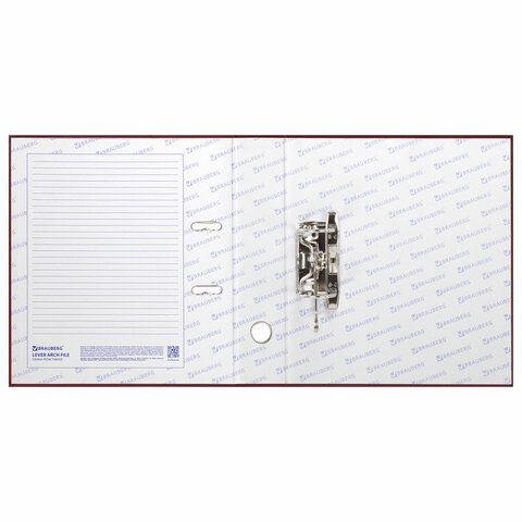 Папка-регистратор А4 70мм BRAUBERG с покрытием из ПВХ, бордовая (удвоенный срок службы) 1/20