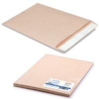 Конверт-пакет плоский, КОМПЛЕКТ 25шт, 229х324мм, отрывная полоса, крафт-бумага, КОРИЧН, 