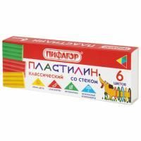 Пластилин 06цв 90г со стеком Веселая такса ПИФАГОР 1/56