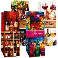 Пакет подарочный бумажный под бутылку (12,3x36x7,8) Микс №3 1/12/360