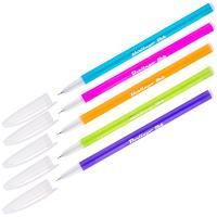 Ручка шариковая синяя 0,7мм игольчатый стержень корпус ассорти Berlingo Slick 1/60