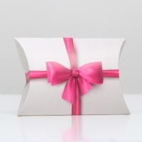 Подарочная коробка подушка 15х11х3см Розовый бант 10/1000