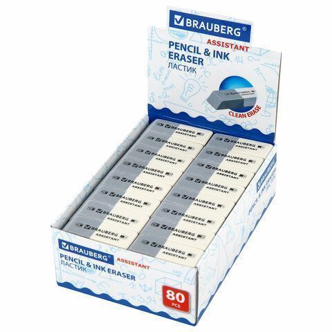 Ластик 41х14х8мм термопластичная резина скошенный BRAUBERG 1/80