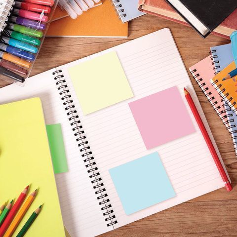 Блок самоклеящийся 76х76мм 400л 4цвета STAFF 1/12