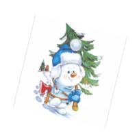 НГ Салфетки (24х24) 1-сл Снеговичок с елкой (40) 1/32