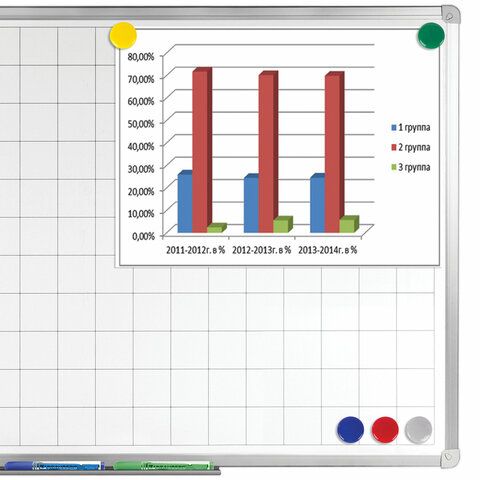 Магниты BRAUBERG диам. 30 мм, 5 шт, цвет АССОРТИ, в блистере 1/24/288