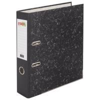 Папка-регистратор А4 70 мм, STAFF EVERYDAY с мраморным покрытием, с уголком, черный корешок, 227187