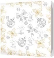 НГ Салфетки (33х33) 3-сл Золотые игрушки золото+серебро (20) 1/15 