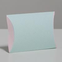 Подарочная коробка подушка 11х8х2см Белый горошек 1/5 