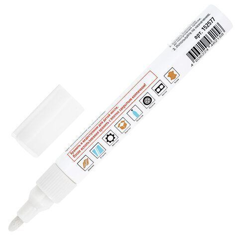 Маркер-краска лаковый белый 2-4мм нитро-основа STAFF PROFIT 1/12