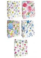 Пакет подарочный бумажный (18х23х9) ламинир Яркие цветы, бабочки, птички 1/20