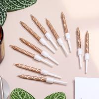 Свеча для торта с держателем 10шт шампань 1/1