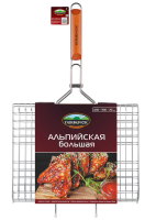 Решетка для барбекю большая Альпийская 40х30см 6 секций Пикничок 1/10