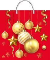 НГ Пакет с пластмассовыми ручками (36х37)-100 Алое золото ТИКО 10/100