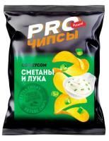 Продукты, PRO-Чипсы чипсы со вкусом сметаны и лука 60 г 1/20