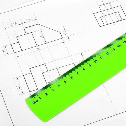 Линейка 40см пластиковая непрозрачная неоновая ассорти ПИФАГОР 1/35 (Клиент)