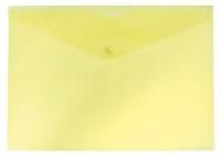 Папка-конверт с кнопкой А4 желтая 0,18мм Россия 1/10/160