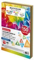 Бумага А4 150л 80г/м2 15цв 10л MULTICOLOR BRAUBERG 1/14 