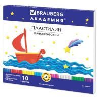 Пластилин 10цв 200г СО СТЕКОМ BRAUBERG классический 1/20