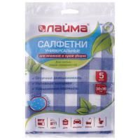Салфетка вискозная (34х38) ЛАЙМА универсальные (5шт)  75г/м2 1/46 
