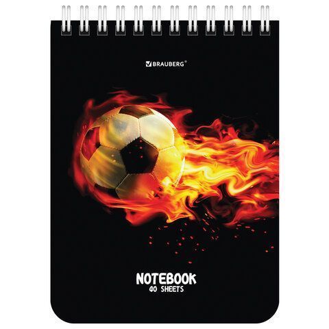 Блокнот 40л А6 108х145мм клетка гребень Футбол BRAUBERG 1/6/96