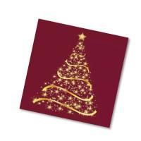 НГ Салфетки (33х33) 3-сл Волшебная ель на бордовом (20) 1/12