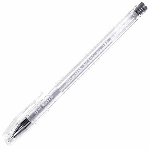 Ручка гелевая серебристаяая 0,5мм линия 0,35мм BRAUBERG EXTRA SILVER 1/12