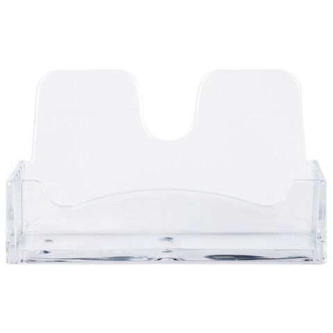 Подставка для визиток 40х100х55мм настольная прозрачная BRAUBERG CLASSIC 1/25 (Клиент)