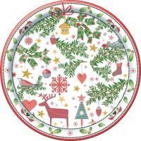 НГ Тарелка бумажная d-230мм Зимняя фантазия 6шт 1/80 