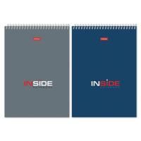 Блокнот 80л А5 145х205мм клетка гребень картон жесткая подлож HATBER Inside 4/56