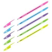 Ручка шариковая масляная синяя 0,7мм линия 0,5мм корпус ассорти СТАММ 555 1/50/500