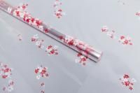 Ролик 70см х8м пленка полипропилен с рисунком Анютины глазки бело-красный 1/10