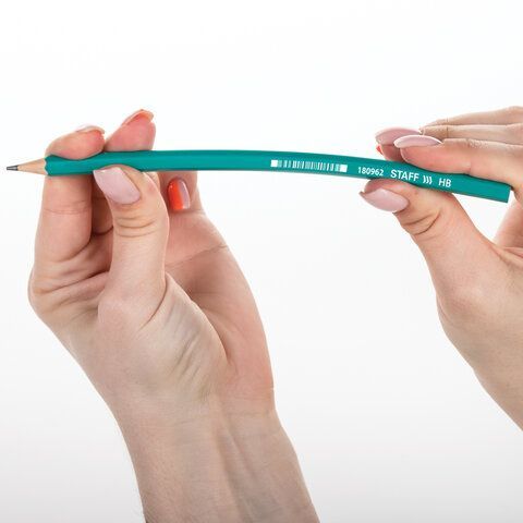 Карандаш ч/гр НВ пластиковый, зеленый корпус, без резинки, заточ. STAFF 1/12/288