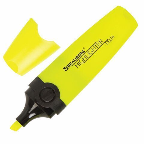 Текстмаркер желтый 1-5мм скошенный наконечник BRAUBERG DELTA 1/12