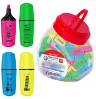 Текстовыделитель мини АССОРТИ линия 1-5 мм BRAUBERG NEON банка 1/50