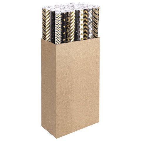 НГ Бумага упаковочная 70х100см ЗОЛОТАЯ СКАЗКА Golden Pattern ассорти 1/50