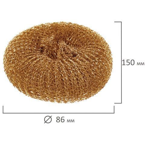 Мочалка для посуды метал. медная ЛАЙМА, (3 шт.), сетчатые по 15г 1/192 (Клиент)