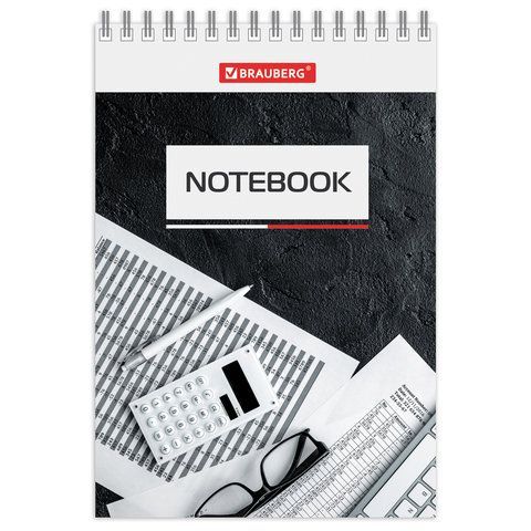 Блокнот 40л А6 97х145мм гребень BRAUBERG Идеальный офис 1/10/140