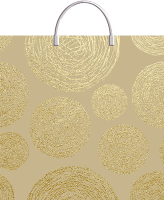 Пакет с пластмассовыми ручками (35х36)-85 Золотистые круги Тико 10/100