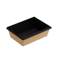 Контейнер салатник 400мл 100х135х45мм OneClick внутри черн ламин 1EA (крышка 457961, 457960) 50/600