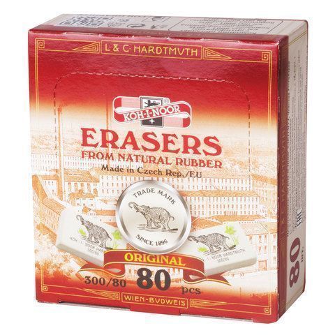 Ластик 26х18,5х8мм натуральный каучук Слон KOH-I-NOOR 1/80/640