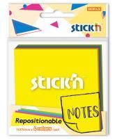 Блок самоклеящийся 76х76мм 80л неон ассорти Stick`n 1/12 