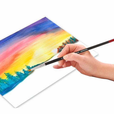 Кисть синтетика круглая №3 BRAUBERG 1/30