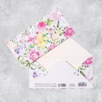 Конверт для денег 16,5x8см Цветочная композиция 10/10