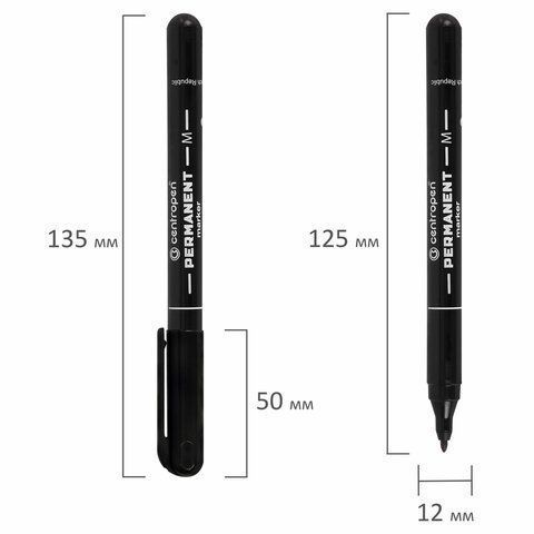 Маркер перманентный черный 1мм тонкий наконечник 2846 CENTROPEN 1/10/200